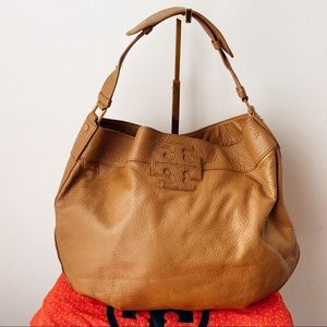 Tory Burch Tan Leather Slouchy Satchel Hobo Bag